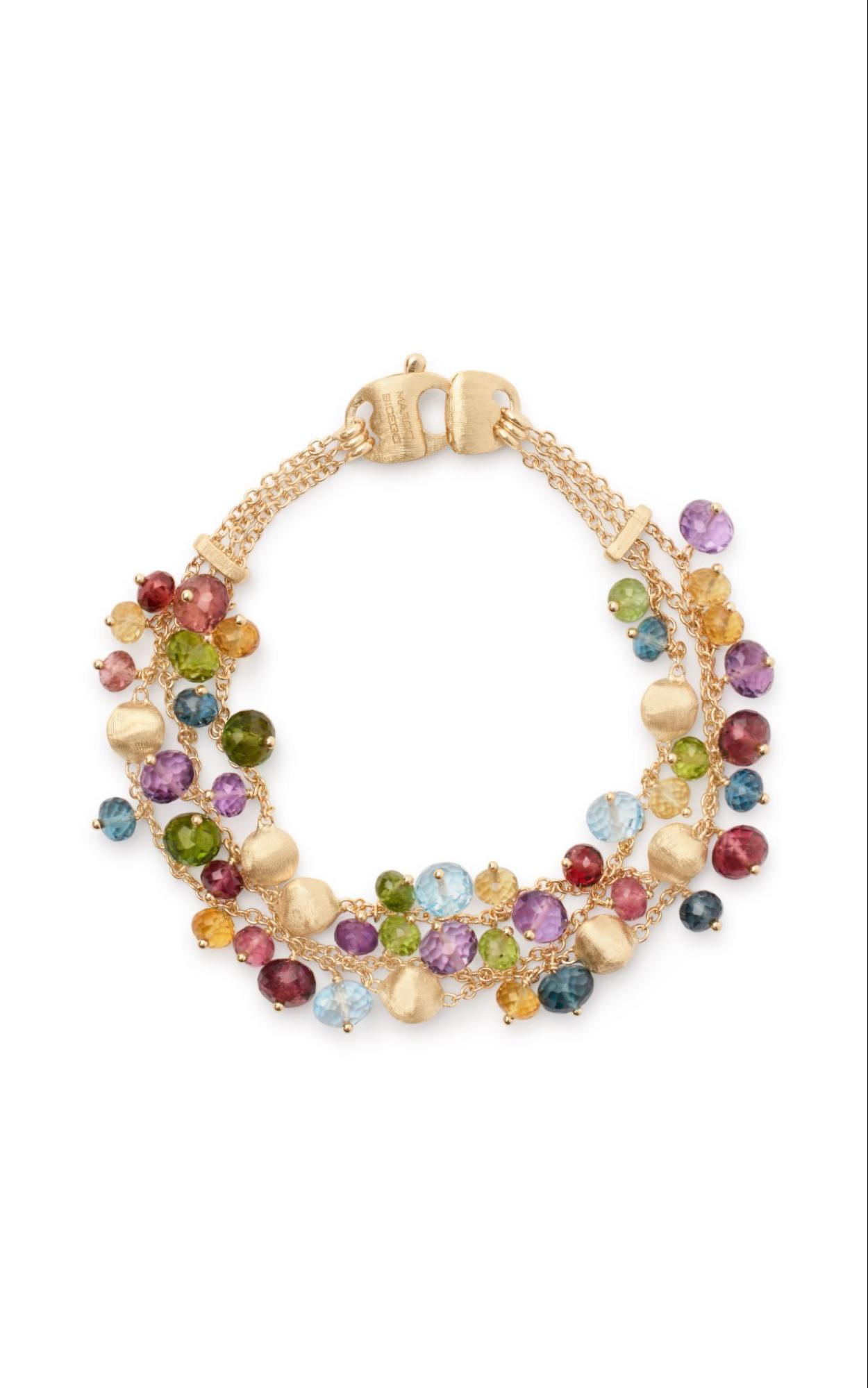 A yellow gold gemstone bracelet